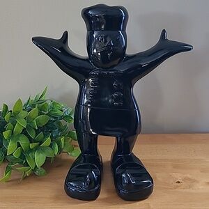 MAKE MY DAY Chef Claude Black Polyresin  Cookbook/Touch Tablet Companion Stand
